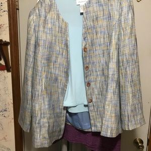 Blue tweed jacket and shirt